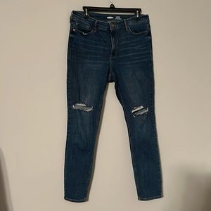 Old Navy Sz 12 rockstar super skinny high rise med-dark wash secret slim pockets